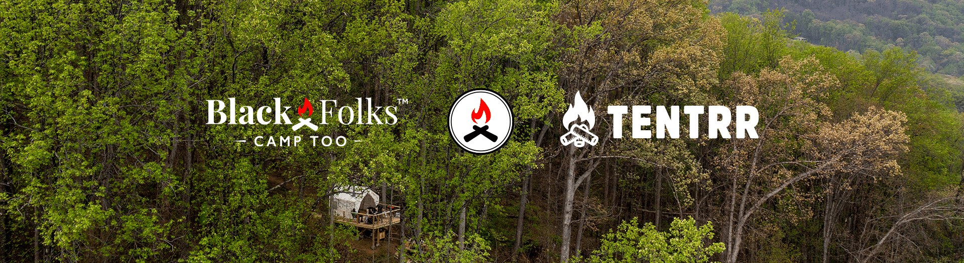 Tentrr Page header black folks camp too unity blaze tentrr