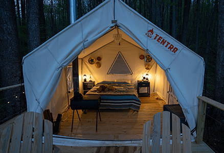 tentrr_north carolina tentrr camping tent at night